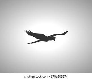 Parrot Silhouette on White Background. Isolated Vector Animal Template for Logo Company 