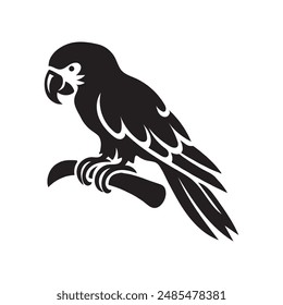Parrot silhouette vector art illustration