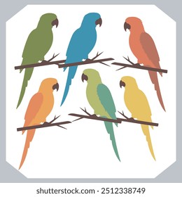 Parrot silhouette vector art illustration, bird parrot logo tropical bird logo icon