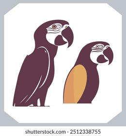 Parrot silhouette vector art illustration, bird parrot logo tropical bird logo icon