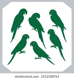 Parrot silhouette vector art illustration, bird parrot logo tropical bird logo icon