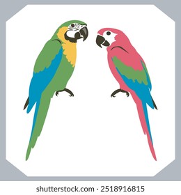 Parrot silhouette vector art illustration, bird parrot logo tropical bird logo icon