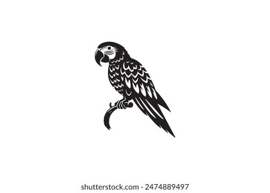 Parrot Silhouette Vector Illustration and artwork