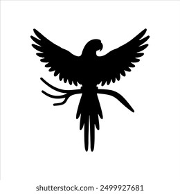 Parrot silhouette vector illustration on white background
