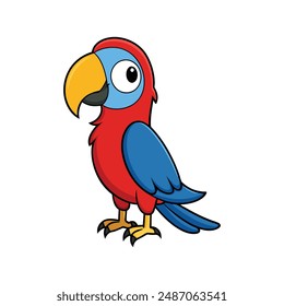 Vector de silueta de loro con fondo blanco