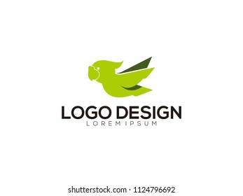Parrot simply logo concept with colorful preview