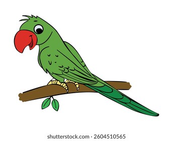 A parrot is sitting on the branch