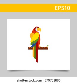 Parrot sitting on tree branch