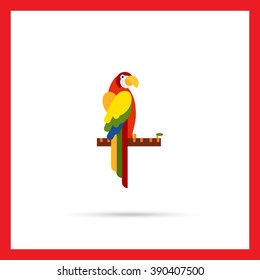 Parrot sitting on tree branch