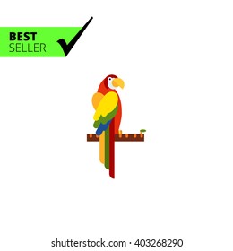 Parrot sitting on tree branch