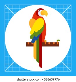Parrot sitting on tree branch