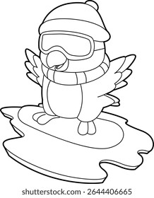 Parrot Snowboarder Snowboard Animal Vector Graphic Art Illustration