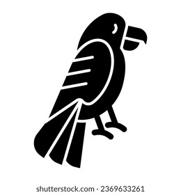 Parrot solid icon. Bird vector illustration isolated on white. Animal glyph style design, designed for web and app. Eps 10