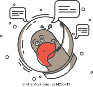 Un loro en un espacio es consultor. nube de mensajes