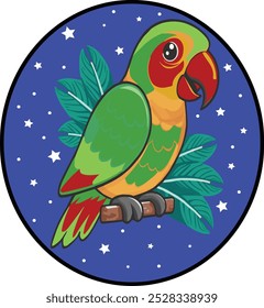 Parrot sticker illustration card,social post,decoration,t-shirt,mug,high resolution print on any apparels and surfaces