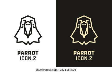 Parrot stylized head geometric line icon