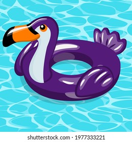 Parrot. Swimming ring, inflatable ring, pool and sea circle. Vector graphics on an isolated background.