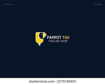 Parrot tag logo design vector