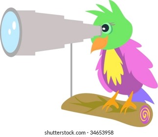 Parrot with Telescope Vector