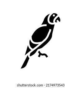 parrot tropical bird glyph icon vector. parrot tropical bird sign. isolated contour symbol black illustration