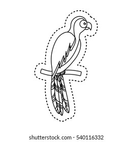 parrot tropical bird icon vector illustration design