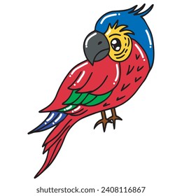 parrot various type bird animal. tropical bird element
