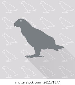 parrot vector in background pattern