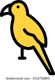 parrot vector color line icon