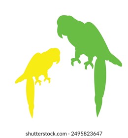 Diseño de Vector de loro con colores brillantes y fondo blanco