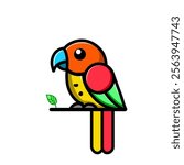 parrot vector design illustration, parrot icon, parrot logo, parrot sticker, animal design, very good as a sticker.