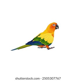 Vector de loro, dibujado en líneas