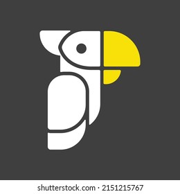 Parrot vector glyph icon tropical birds. Pet animal sign. Graph symbol for pet and veterinary web site and apps design, logo, app, UI