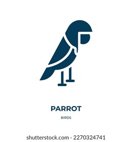 parrot vector icon. parrot, animal, bird filled icons from flat birds concept. Isolated black glyph icon, vector illustration symbol element for web design and mobile apps