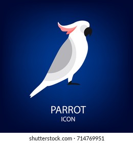 Parrot vector icon. Flat design.