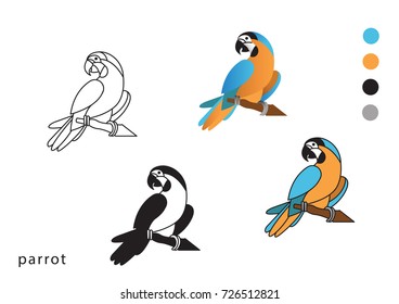 parrot vector icon logo