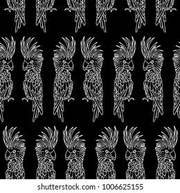 Parrot vector illustration. Doodle style. Design, print, logo, decor, textile, paper.