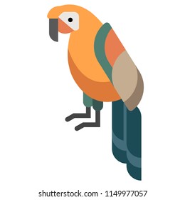 Parrot vector illustration in flat color design