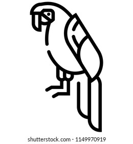 Parrot vector illustration in line stroke design