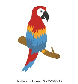 Parrot Vector Illustration - Scarlet Macaw