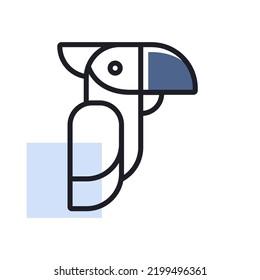 Papageienvektor einzeln Symbol tropische Vögel. Tierzeichen. Graph Symbol für Website und Design für Tierärzte und Tierärzte, Logo, App, Benutzeroberfläche