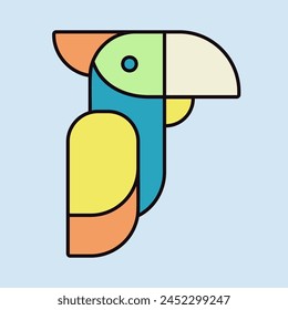 Papageien-Vektorgrafik isolierte Ikone tropischen Vögel. Tierzeichen. Graph-Symbol für Tier- und tierärztliche Website und App Design, Logo, App, UI