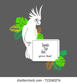 A parrot is a vector with a large and bright beak and a tuft. Bright illustration