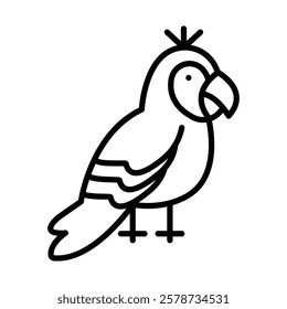 Parrot Vector Line Icon Design