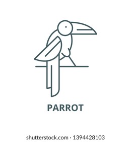 Parrot vector line icon, linear concept, outline sign, symbol