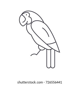 parrot vector line icon, sign, illustration on background, editable strokes
