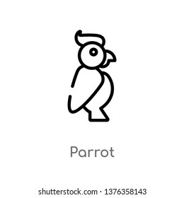 parrot vector line icon. Simple element illustration. parrot outline icon from brazilia concept. Can be used for web and mobile