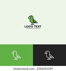 Parrot vector logo design template