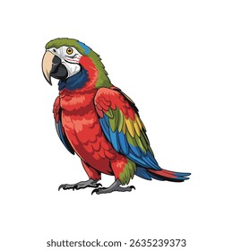
parrot vector on white background