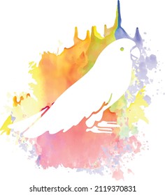 parrot vector or painting with watercolor which is editable