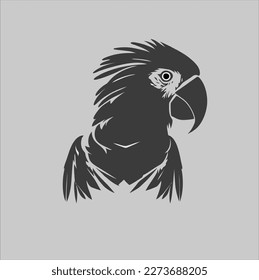 Parrot vector simple illustration. Parrot silhouette. parrot silhouette sketch template